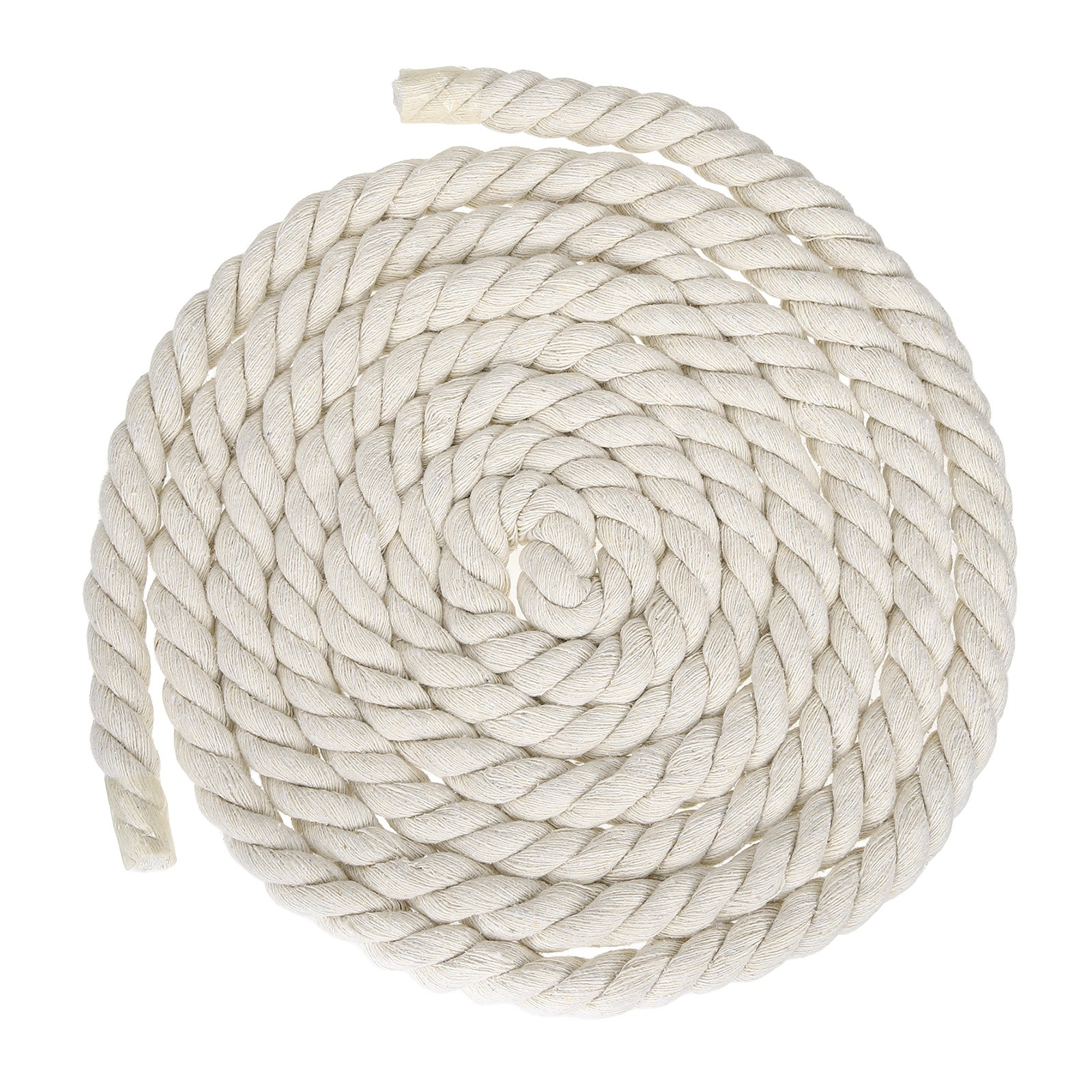 15mm x 11.5 Feet Beige Cotton Rope 3 Strand for DIY Wall Hanging Knotting