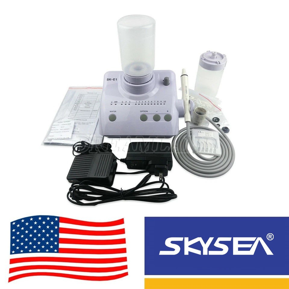 US Cavitron Dental Ultrasonic Scaler fit EMS + LED Handpiece+Tips+Bottle SK-A8