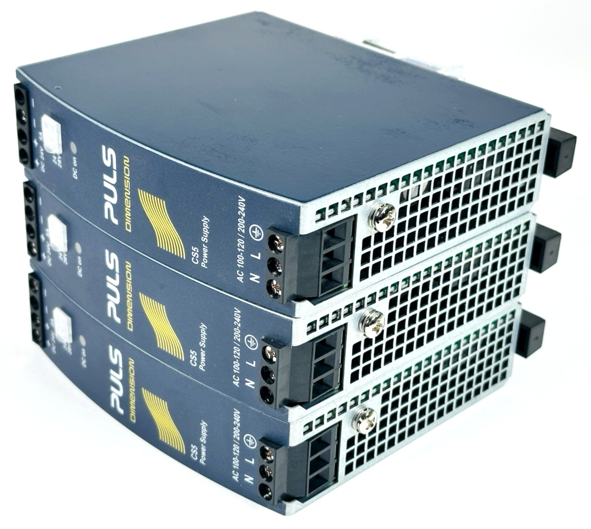 Lot of 3 PULS CS5.241 Power Supply 1-Phase 24V-28V 5A 120W DIN Rail