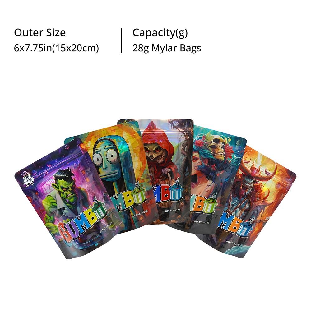 7g/28g Mylar Bag Resealable Mylar Foil Bag | Odor-Proof Storage Pouches | 100pcs