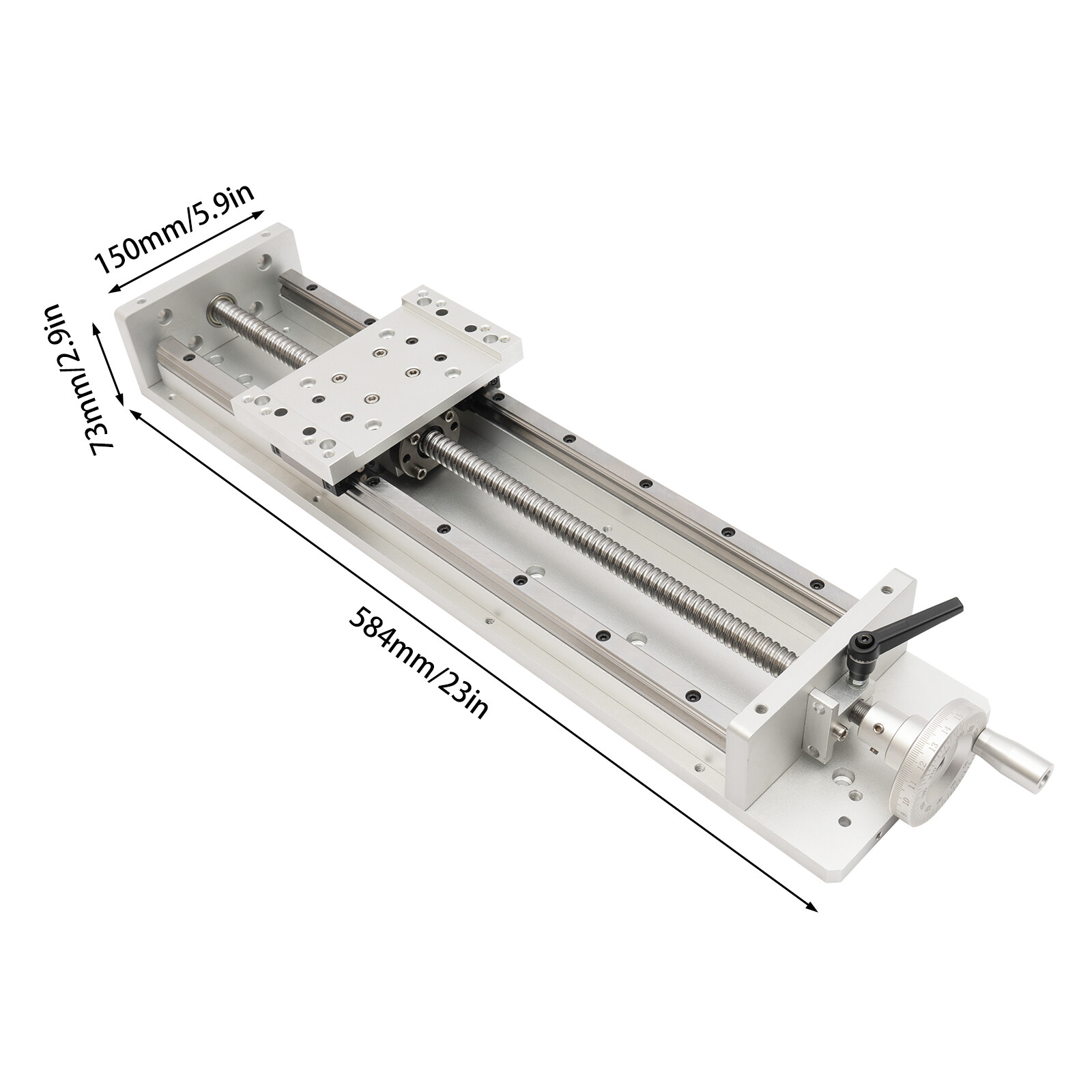 Manual Sliding Table SFU1605 Ballscrew Linear Stage Actuator Stroke:400mm+ Lock