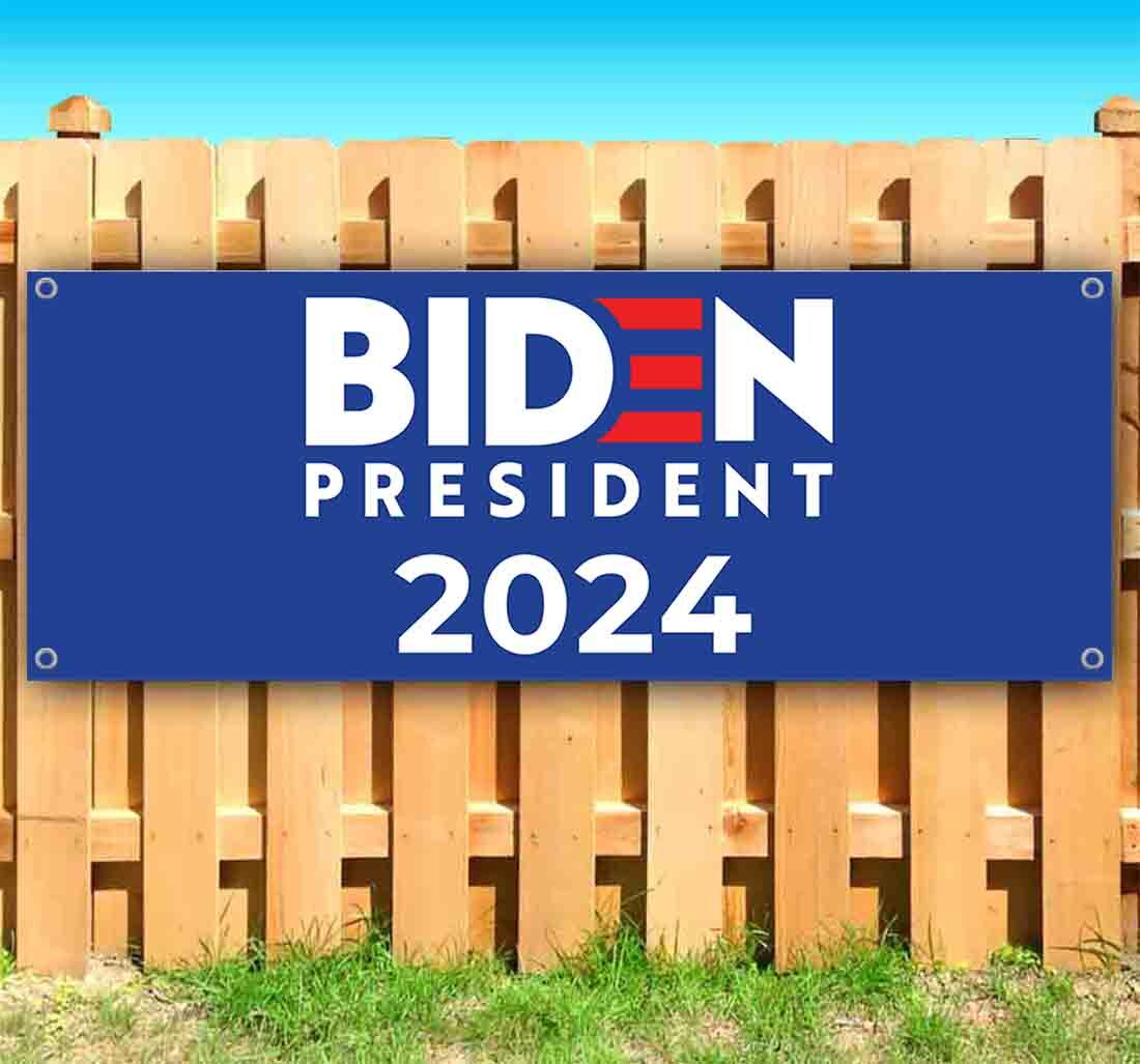 BIDEN 2024 Banner Advertising Vinyl Flag Sign Many Sizes POLITICAL, DEMOCRATS