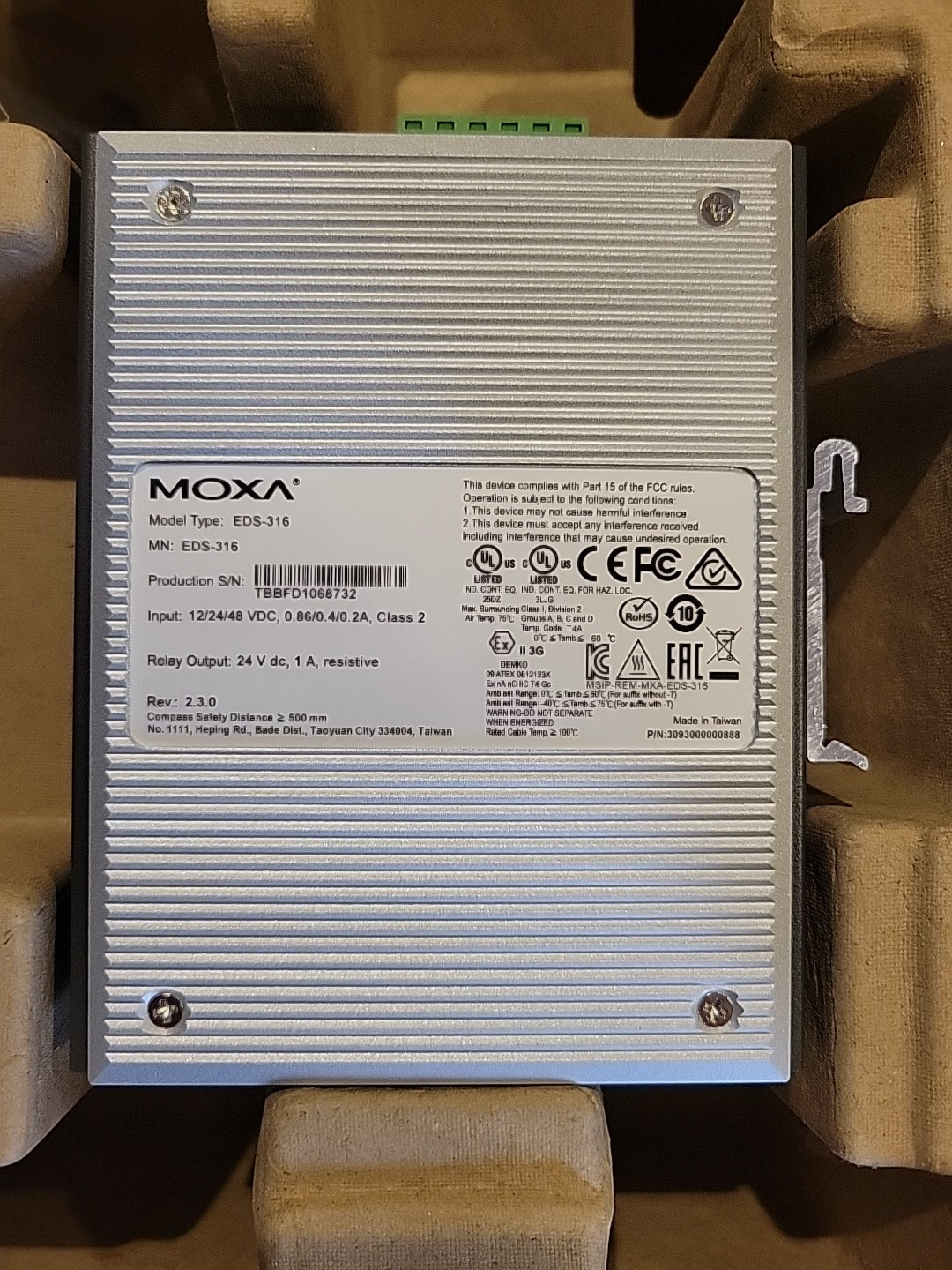 BRAND NEW Moxa EDS-316 Industrial Ethernet Switch FAST FREE SHIPPING USA