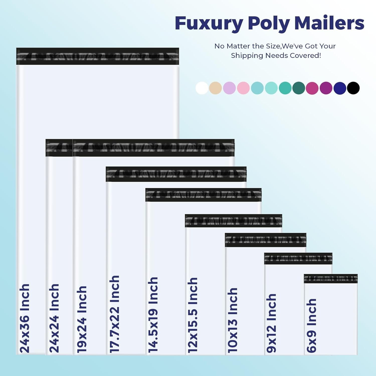 100 White Poly Mailers – Self Seal, Durable, Lightweight, Tear Resistant, 12x…