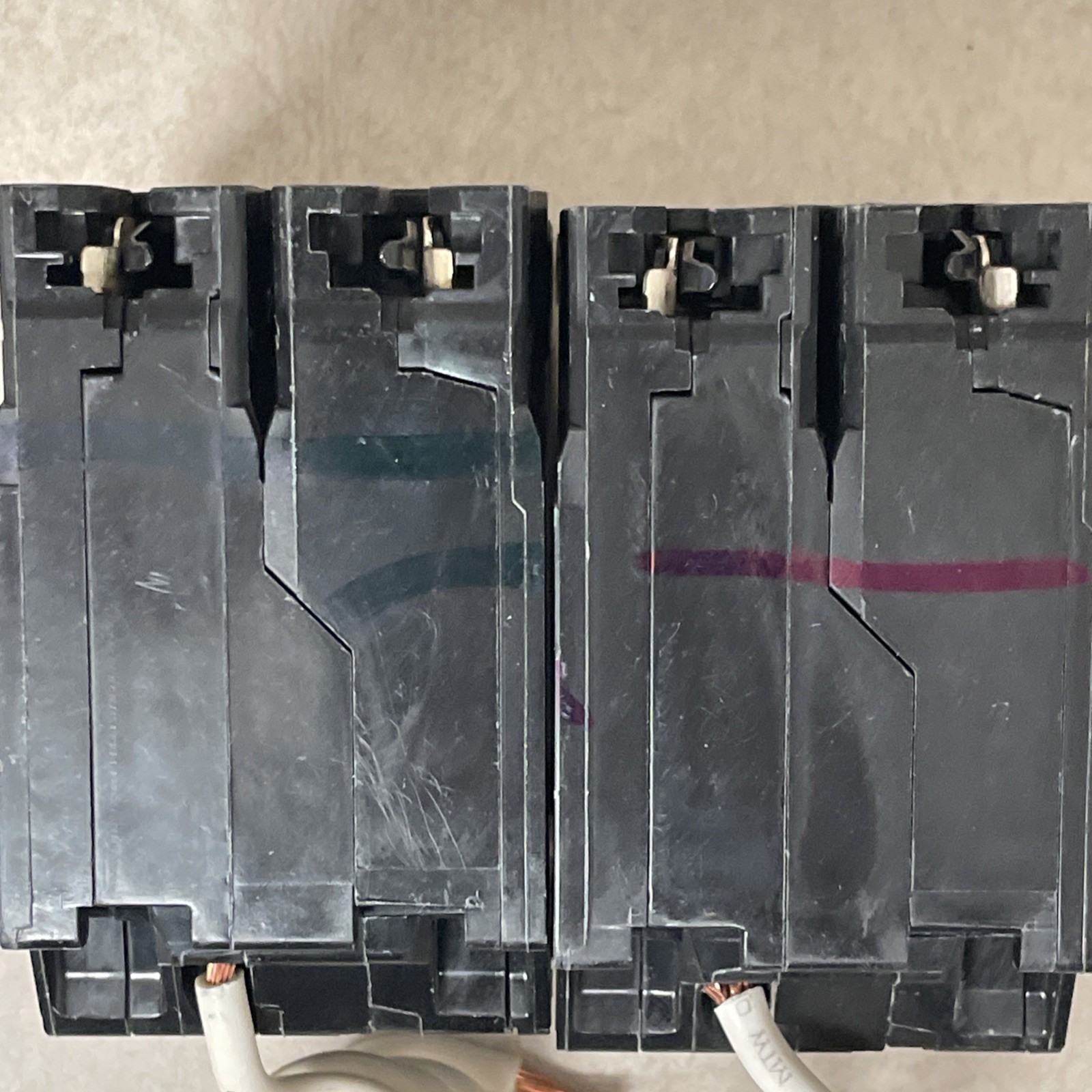 (2) GE Ground Fault Circuit Breaker THQL2150GFT2P 50A Double Pole 120/240 VAC