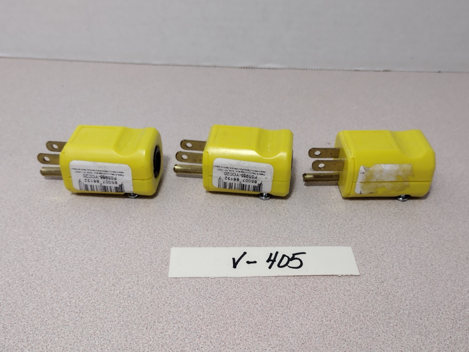 Lot of 3 Male Cord End Pass & Seymour 15A 125V PS5965-YCC20 Yellow (v405)