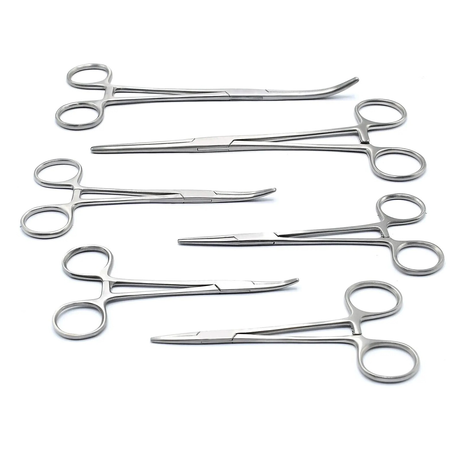 HEMOSTAT Set 5″ 6″ 8″ Curved/Straight – 6 Pack Hobby, Electronics, Fishing