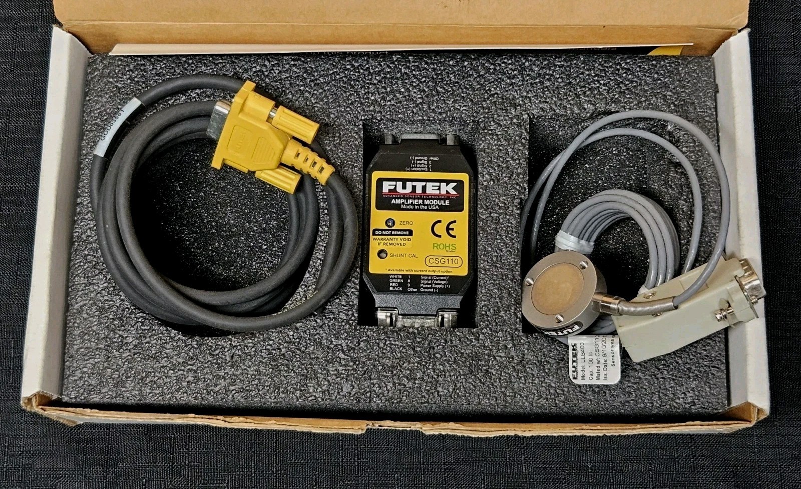 FUTEK CSG110 LLB400 Strain Gauge Amplifier Module Load Cell 100lb FSH01449 USA