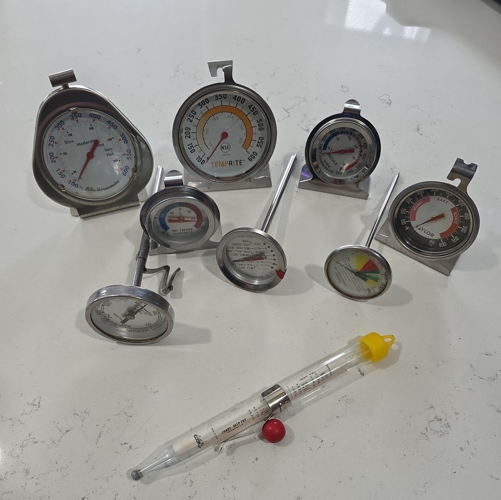 LOT OF 9 RESTAURANT THERMOMETERS – LISTED AS UNTESTED