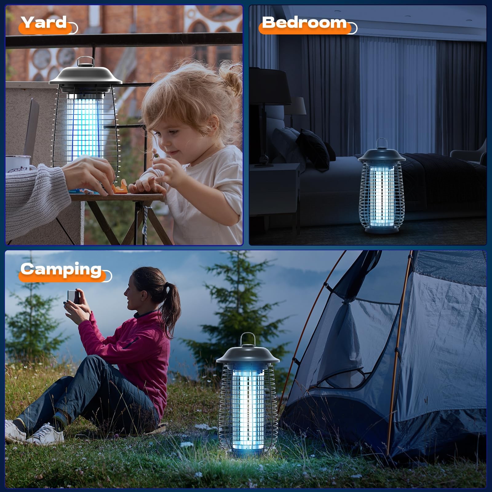 Ilcpp Bug Zapper Indoor Outdoor 4200V Electric Mosquito Zapper 10 Years