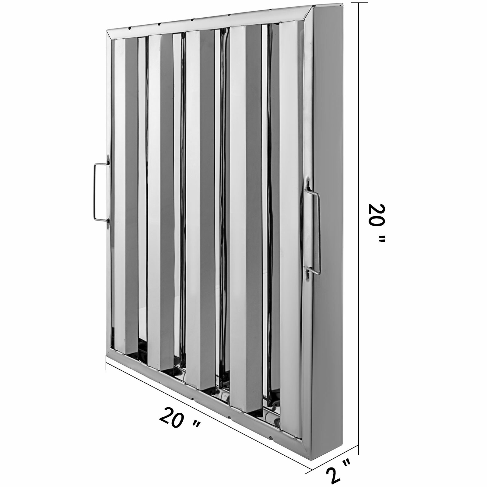 VEVOR 6PCS 20″x20″ Stainless Steel Hood Grease Commercial Exhaust Filter Baffle