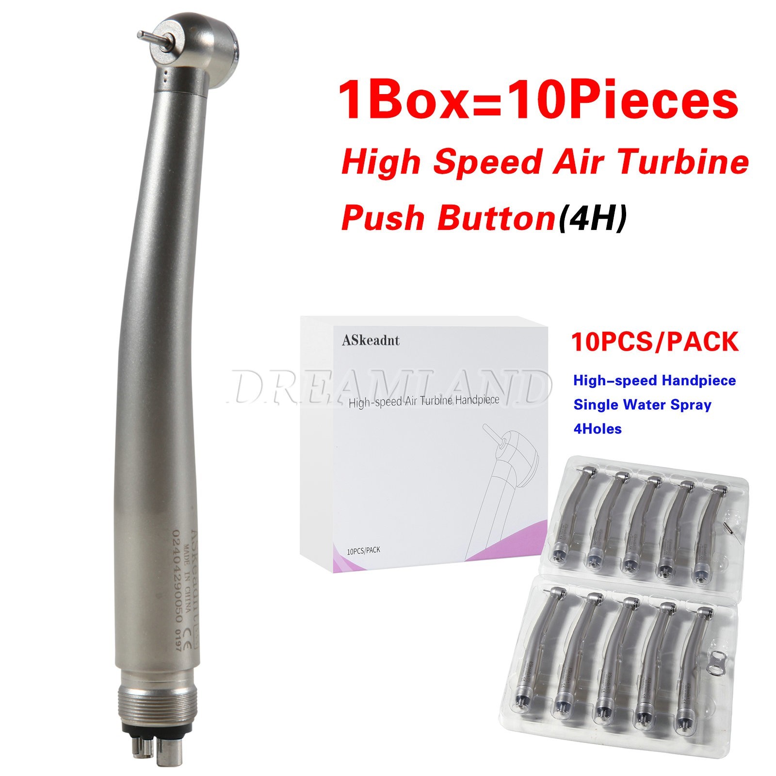 10x Dental High Speed Handpiece Push Button 4 Holes Fit NSK PANA MAX ADA4 USA