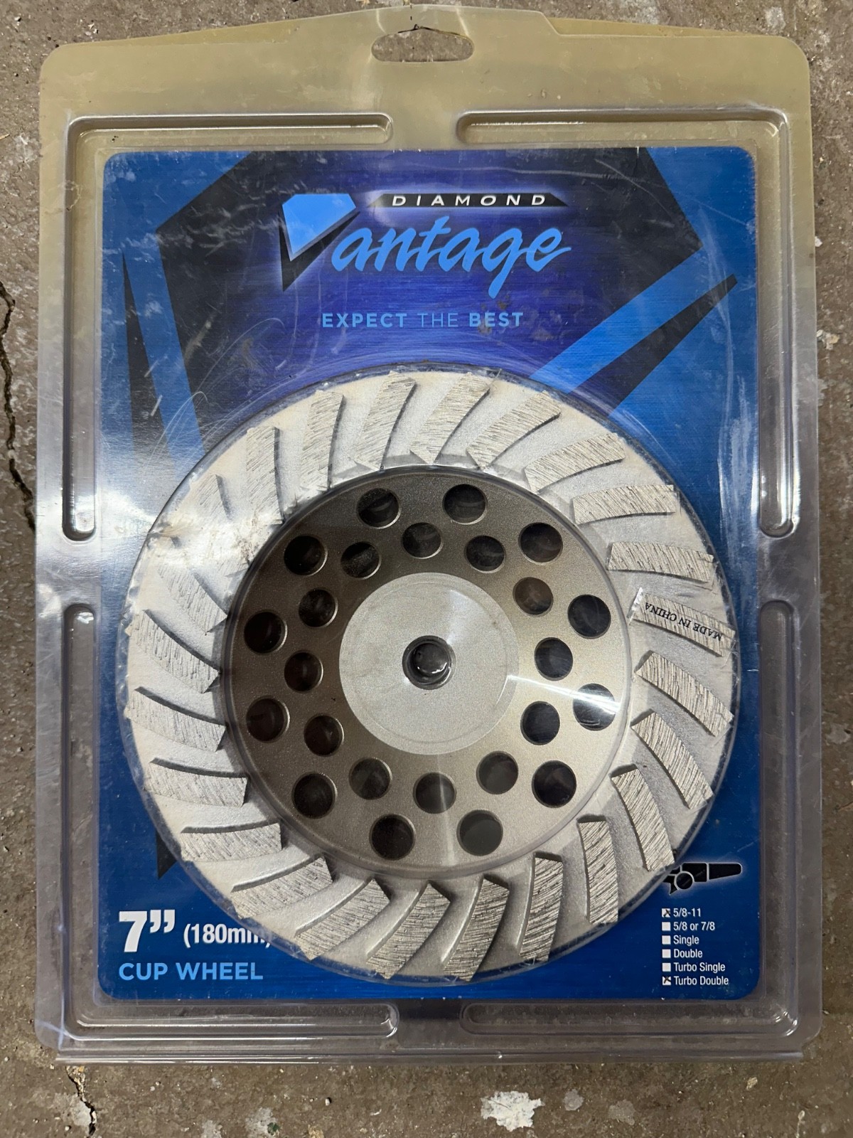DIAMOND VANTAGE 7″ X 5/8-11 CUP WHEEL