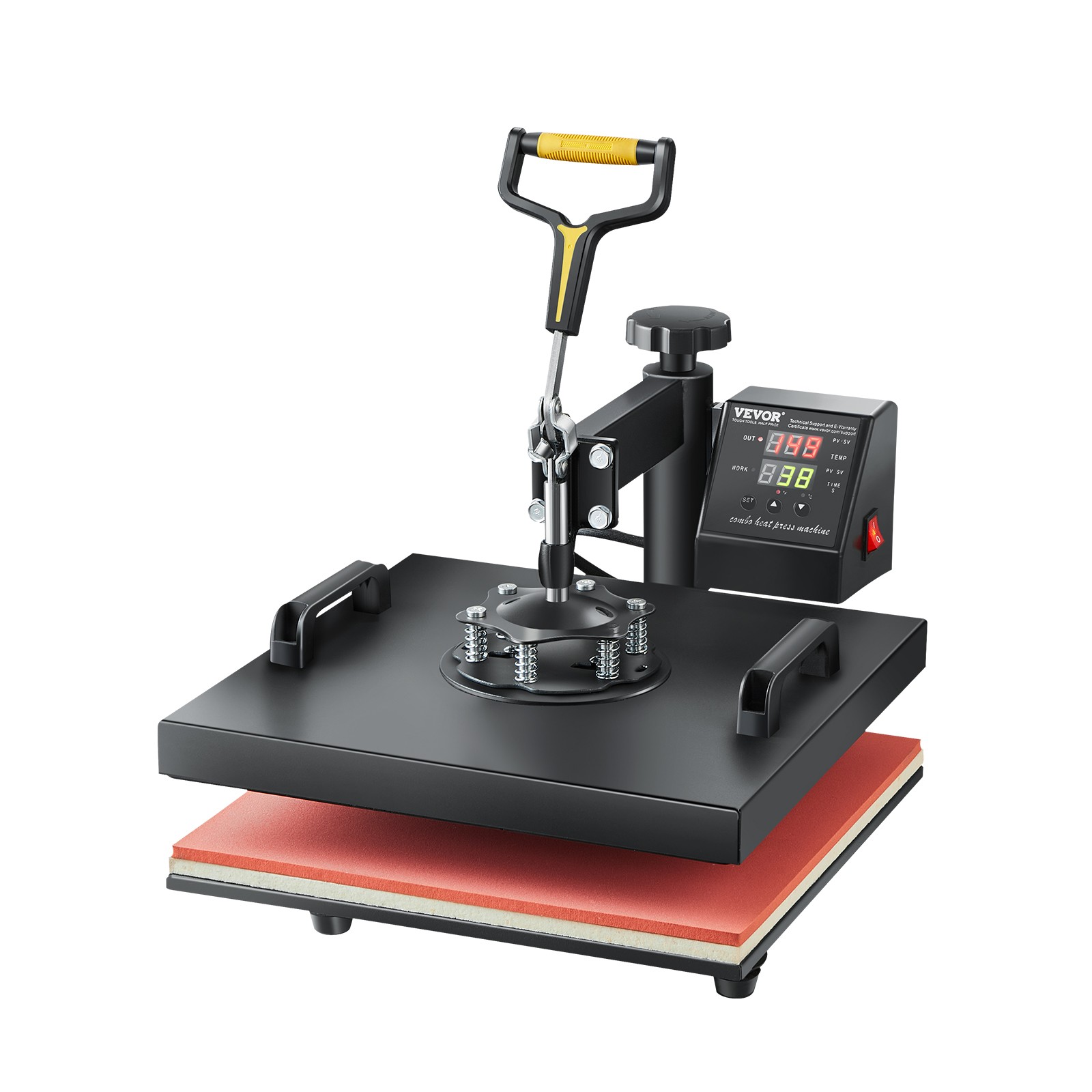 Heat Press Machine 2-In-1 15x15in Sublimation Print Transfer DIY T-shirt Cap