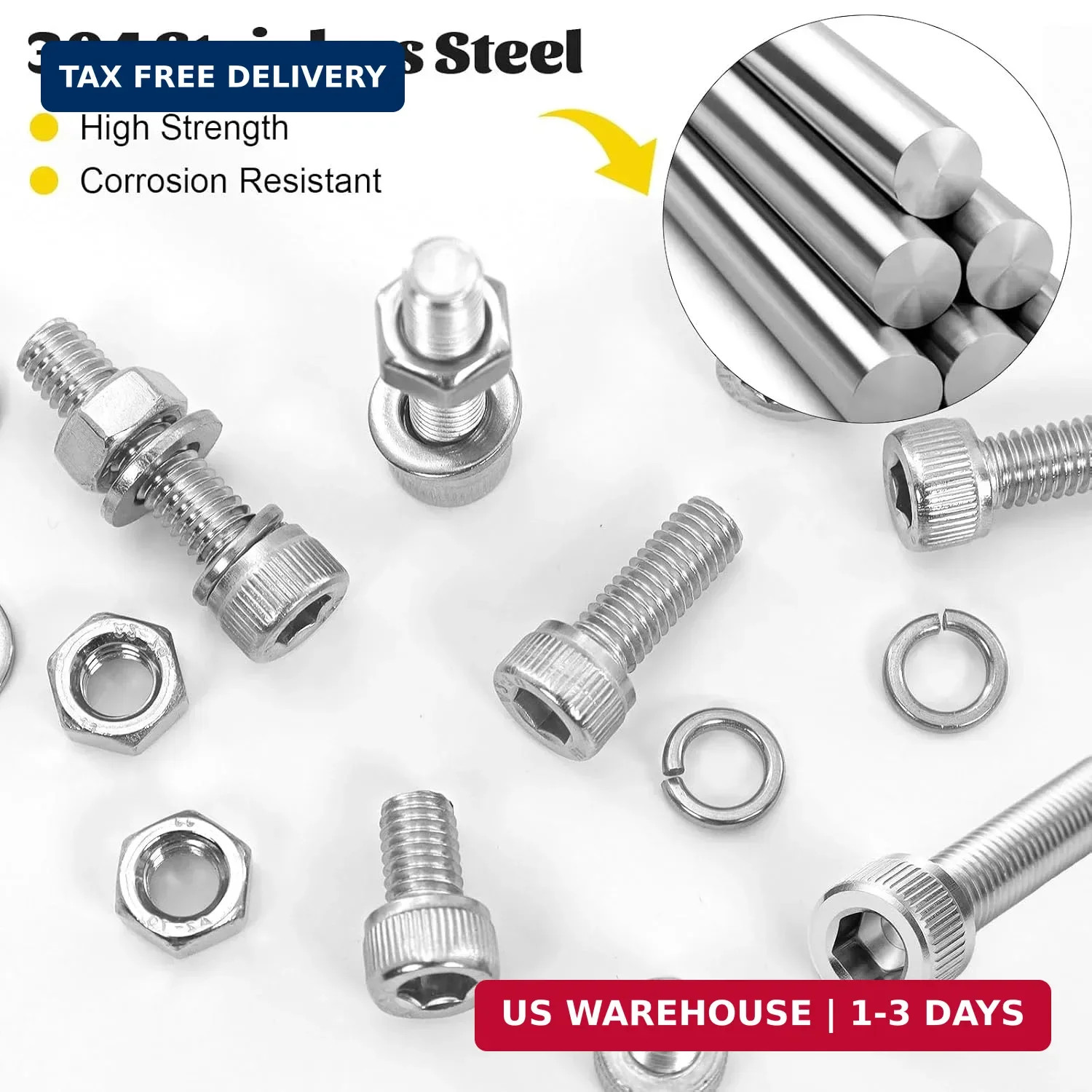 1260pcs M2 Screw Assortment kit, M2*4mm/6mm/8mm/10mm/12mm/16mm/20mm 304 Stainles