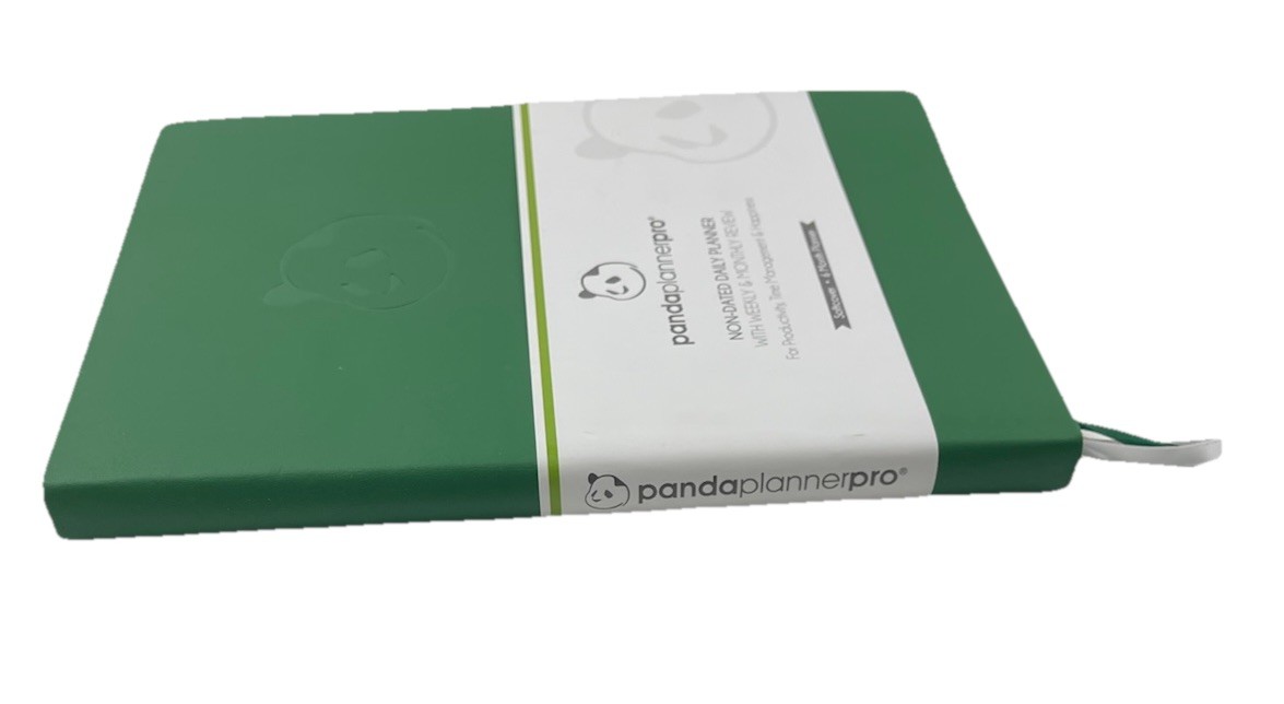 Panda Planner Soft PU Faux Leather Cover 6 Month Non-Dated Daily Planner/Green