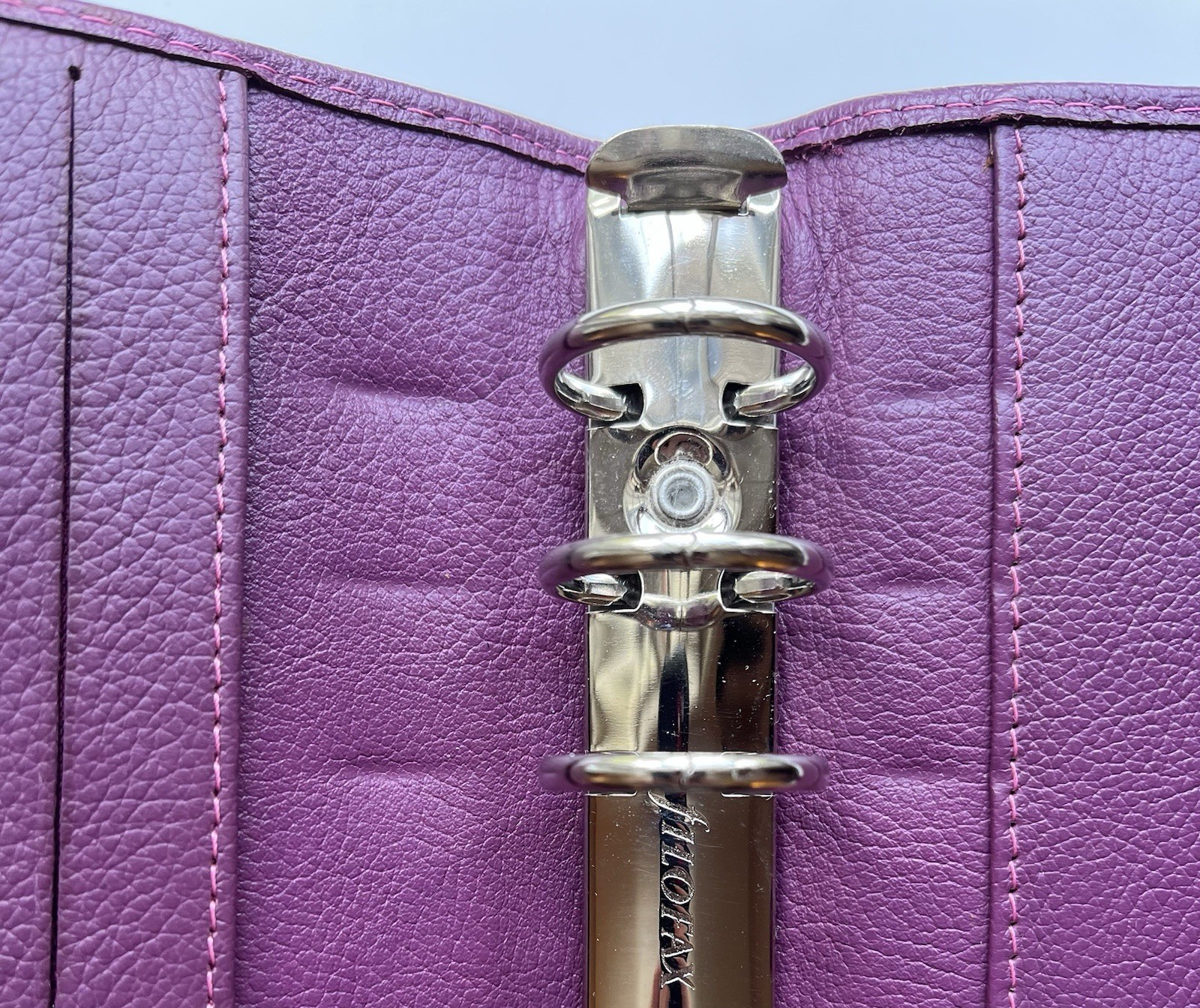 Filofax Aston Organizer “Orchid” Purple Deluxe Leather Personal Size EUC