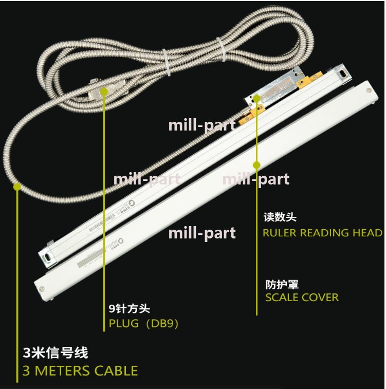 SINO KA -500 DRO Linear Scale 5um 5V Lathe Slim Grating Ruler Optical Encoder