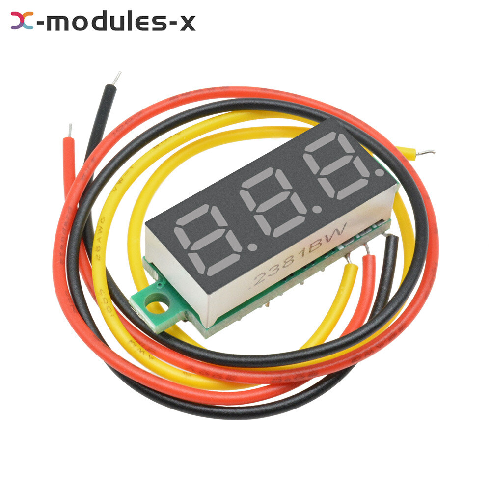 1-10PCS Mini DC0-100V 0.28In 3-Digital Voltmeter LED Voltage Panel Meter 3 Wire