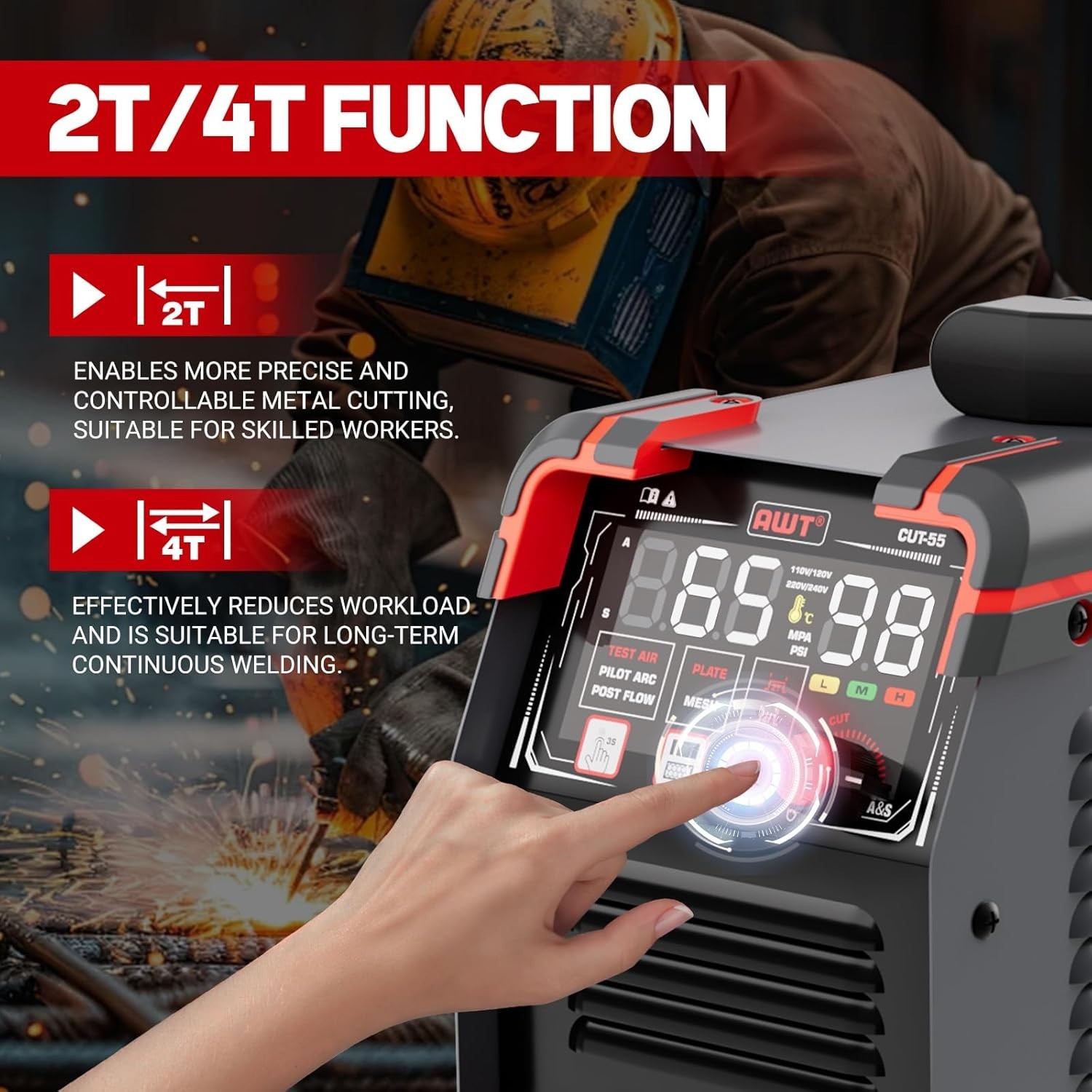 AWT 65A Plasma Cutter Non-Touch Pilot ARC HF Air Plasma Cutting Machine