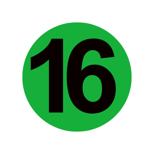 Inventory Control Number 16 Stickers | 2″ Round | Self Adhesive | 500 Labels