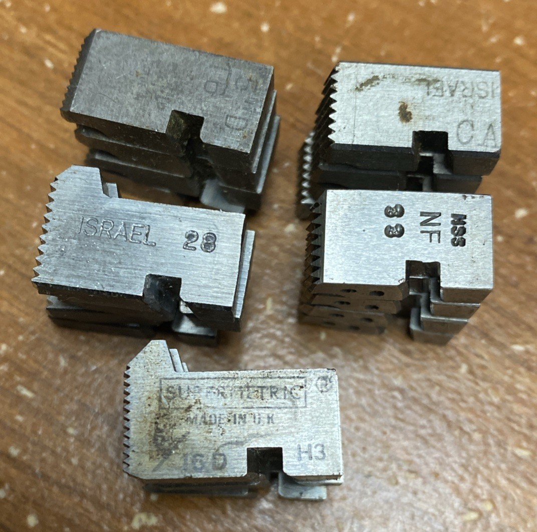 5 Set Lot – Die Head Thread Chasers 5/16” D / 10×24 8×32 3/8×24 6×32 Israel USED