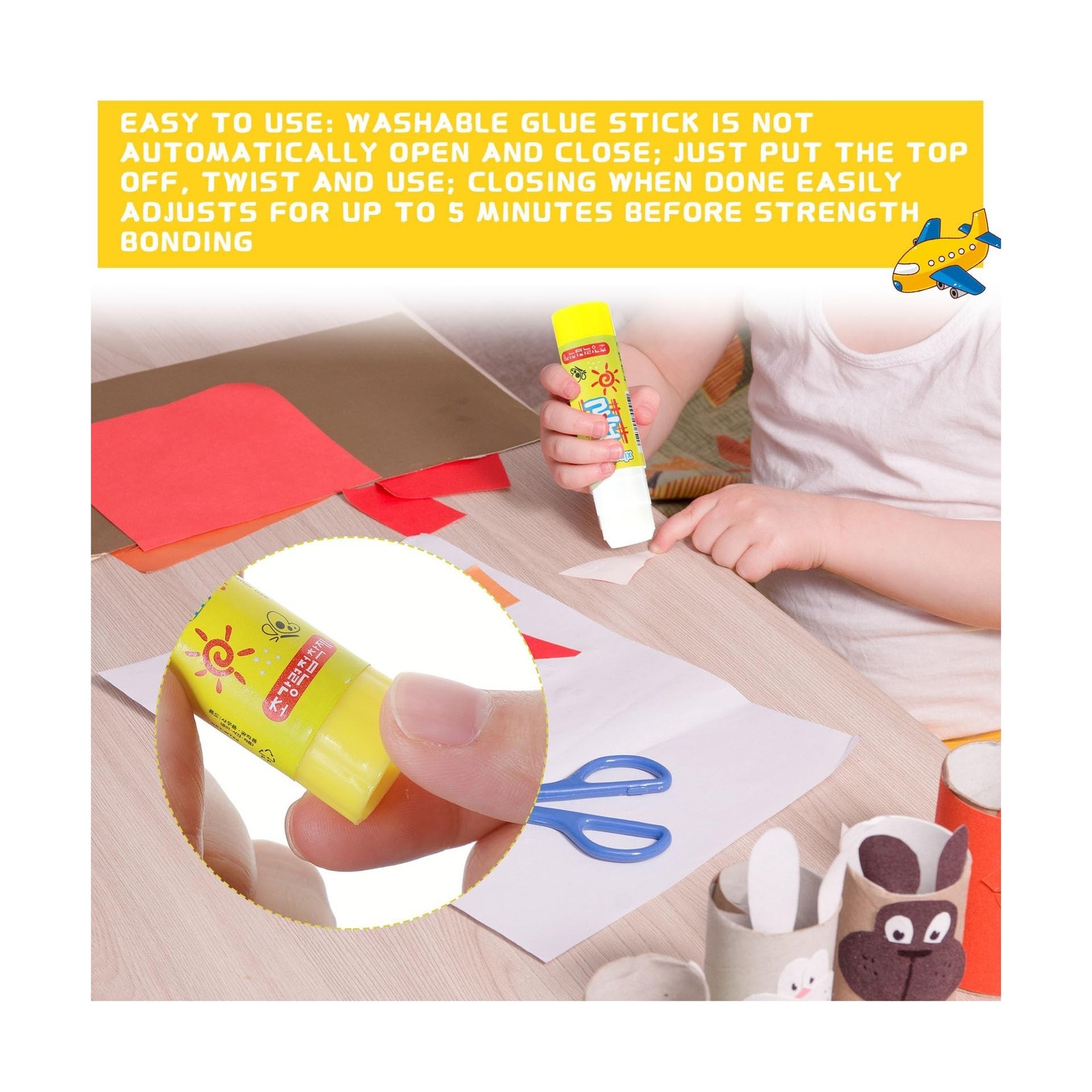 Zubebe 500 Pack White Glue Stick Bulk 0.24 oz Washable Glue Sticks for Classr…