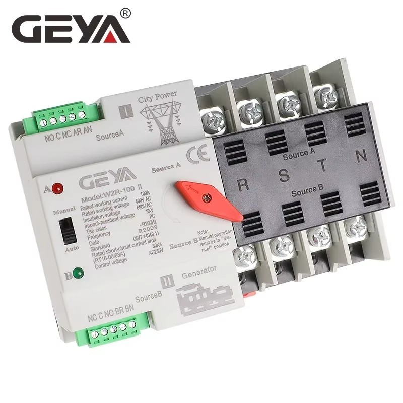 Dual Power Automatic Transfer Switch 63A 100A PC 110V 220V 50/60Hz Household