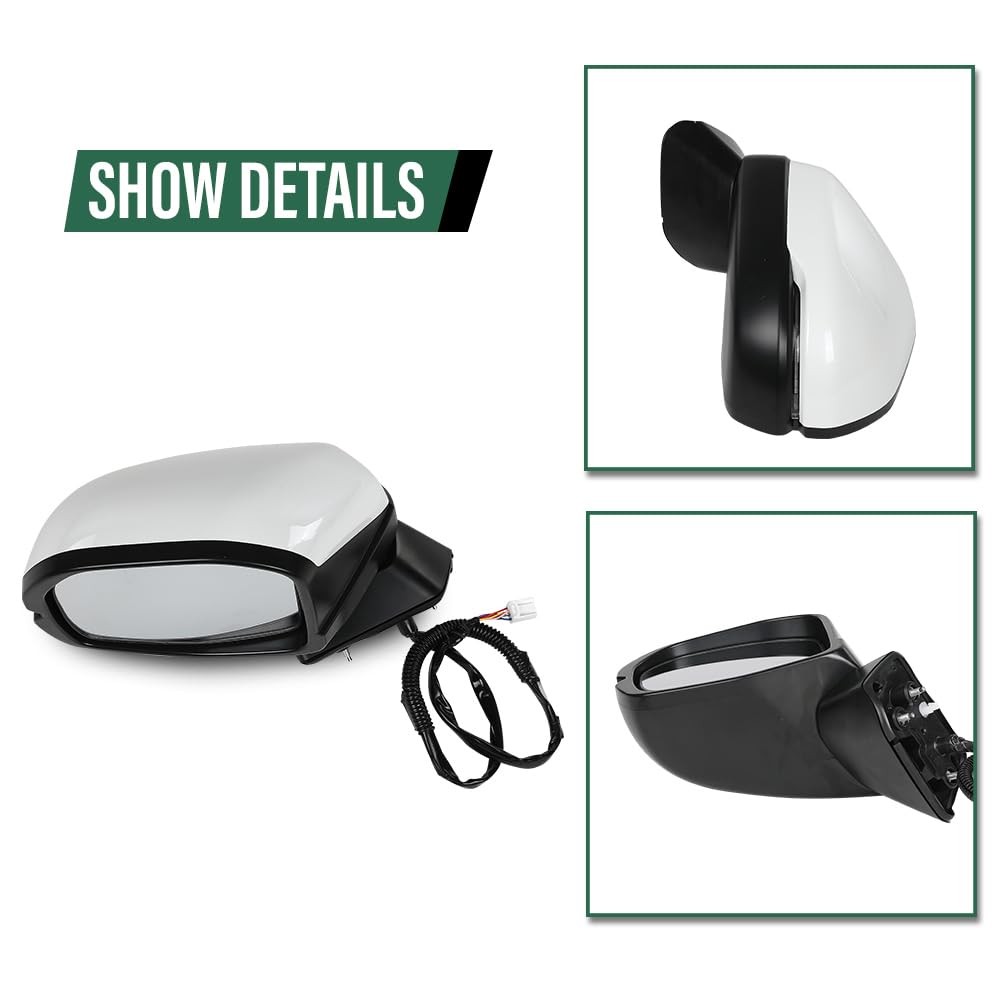 Power Mirror Left Drv Side 7-Pin Folding Honda CRV 2023-2024 76258-3B4-H11 White