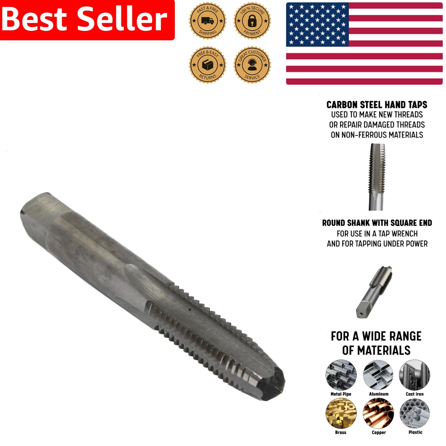 -16 Bottoming Tap High Quality Carbon Steel Repair Tool Blind Hole