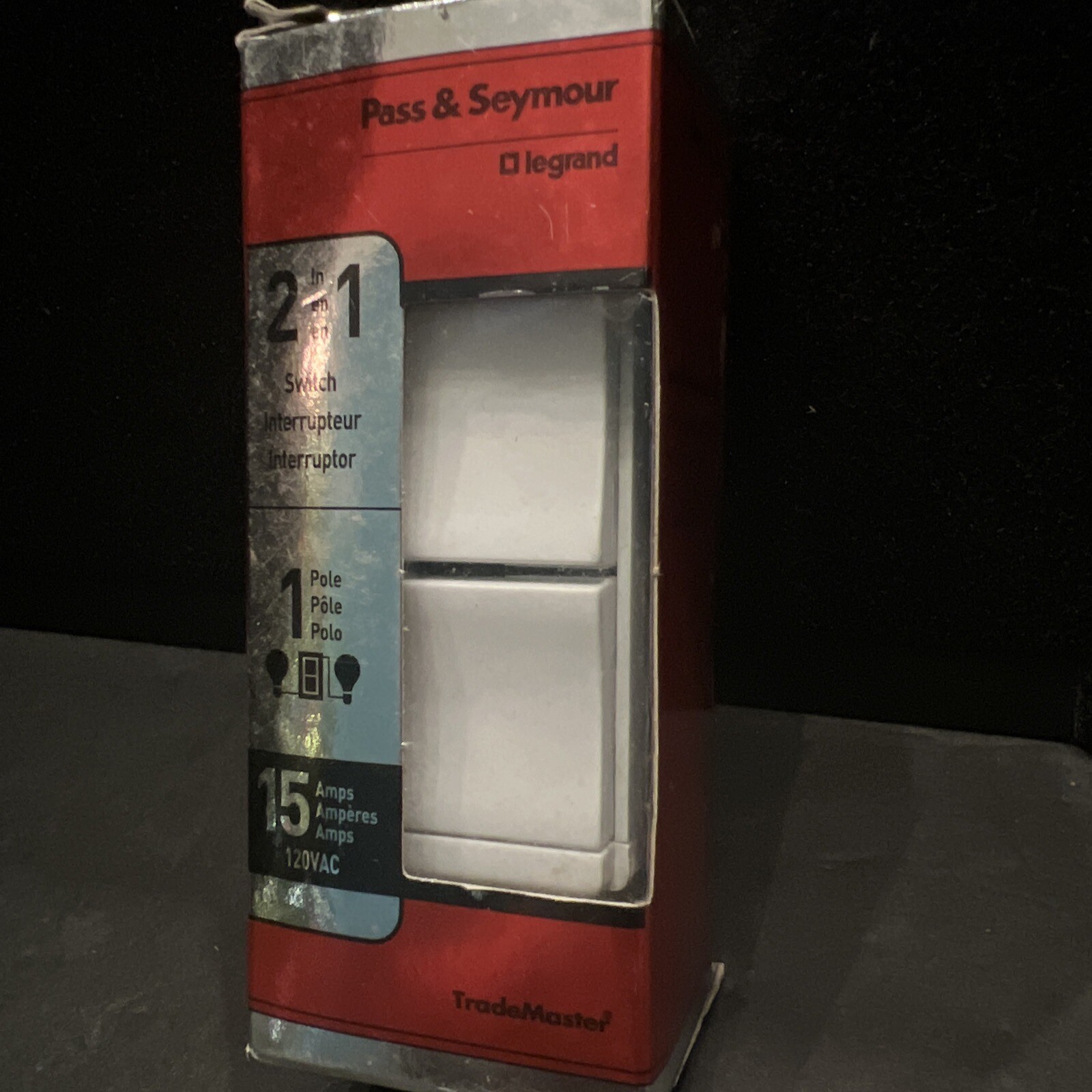Pass & Seymour LeGrand TM811-WCC6 2in1 White Single Pole Switch NIB