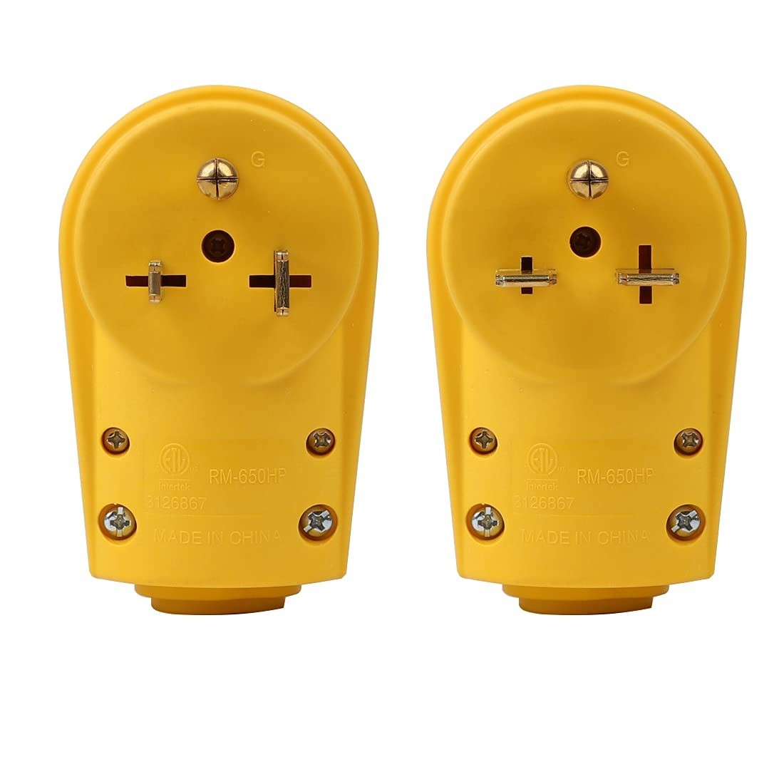 50 Amp Welder Male and Female Plug Kit, NEMA 6-50P/6-30P & 6-50R RV Replacement