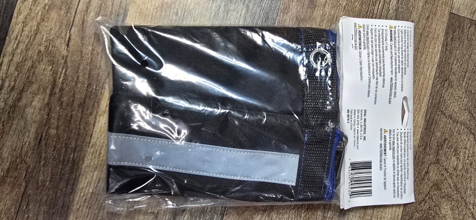 IDEAL 37-050 PRO Series Flat Zipper Pouch 12.5″ X 7″ X 0.5″ Black w Blue New