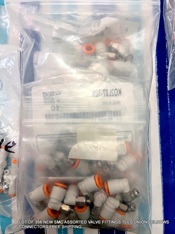 356 NEW SMC ASSORTED VALVE FITTINGS TEES UNIONS ELBOWS CONNECTORS FREE SHIPPING