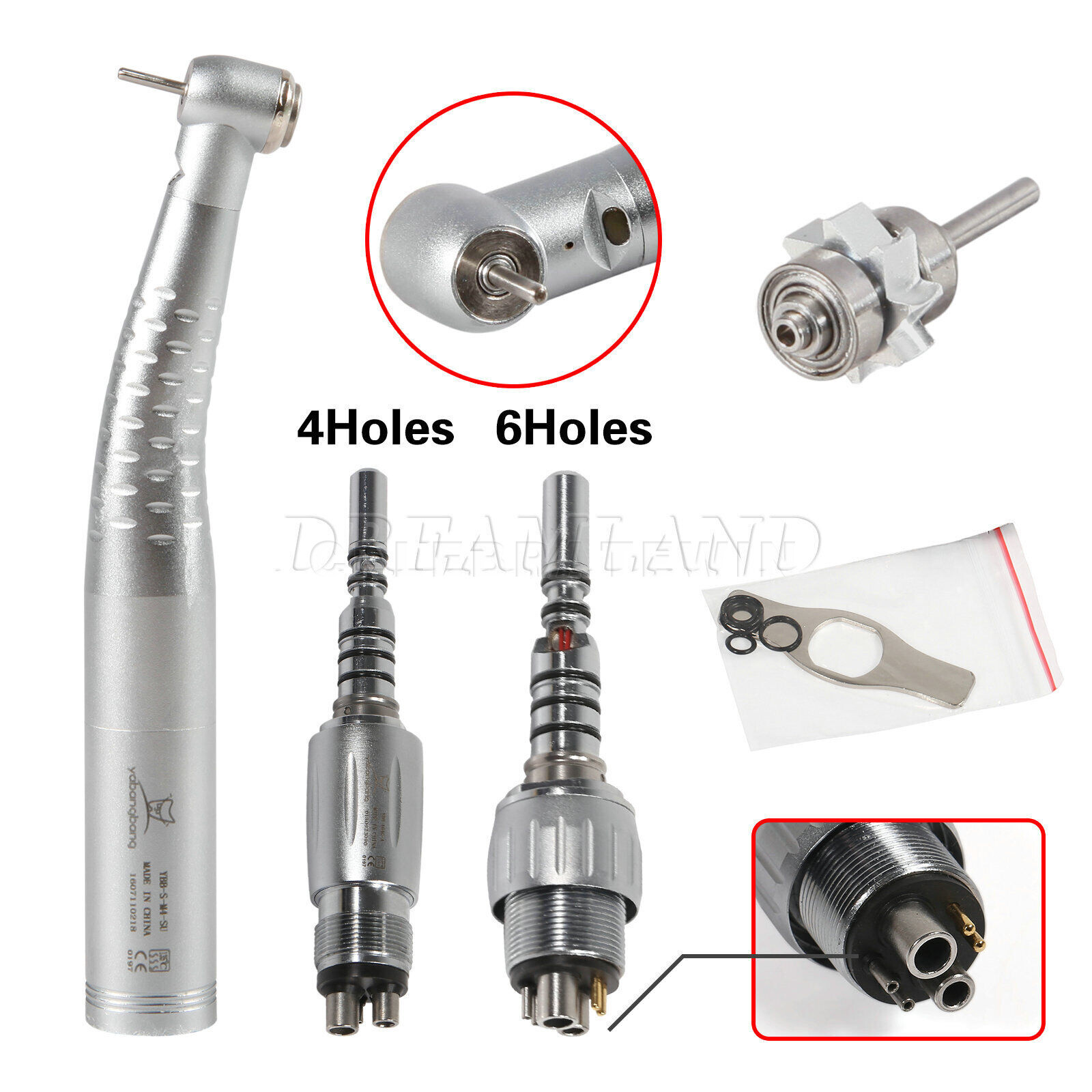 USA Dental LED Fiber Optic Handpiece High Speed Fit Kavo Coupling 4Hole / 6Pin