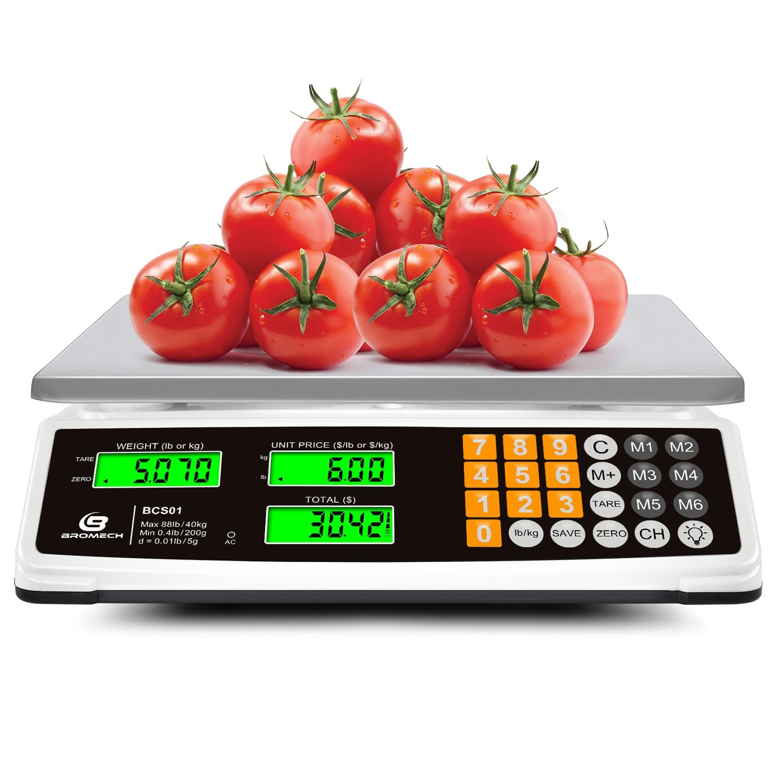 BROMECH 88lb/40kg Price Computing Food Scale with LCD Backlight, Not for Trade