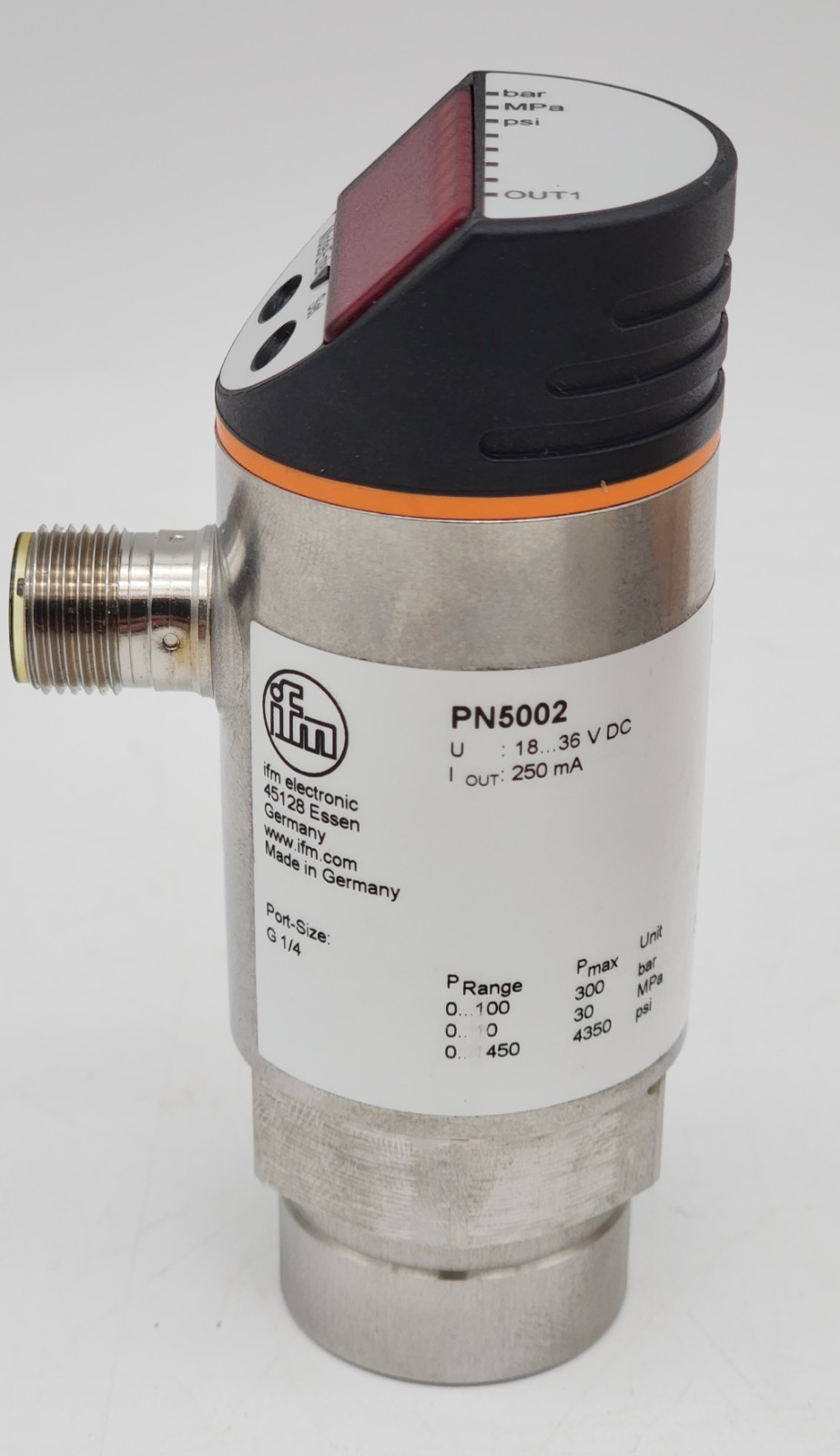 IFM PN5002 PRESSURE SENSOR PN-100-SBR14-HFPKG/US/ *NDA AVAILABLE*