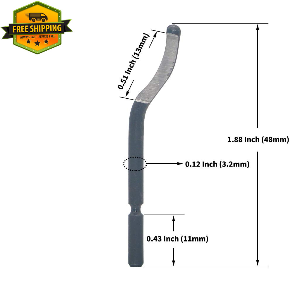 Hand Metal Deburring Tool NB1100 Handle + 10 Pcs BS1010 Rotary Deburr Blades, Bu
