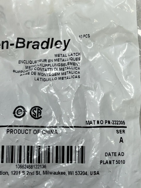Bag of 10 pcs – 800F-ALM Ser A Metal Mounting Latch New in Sealed Bag