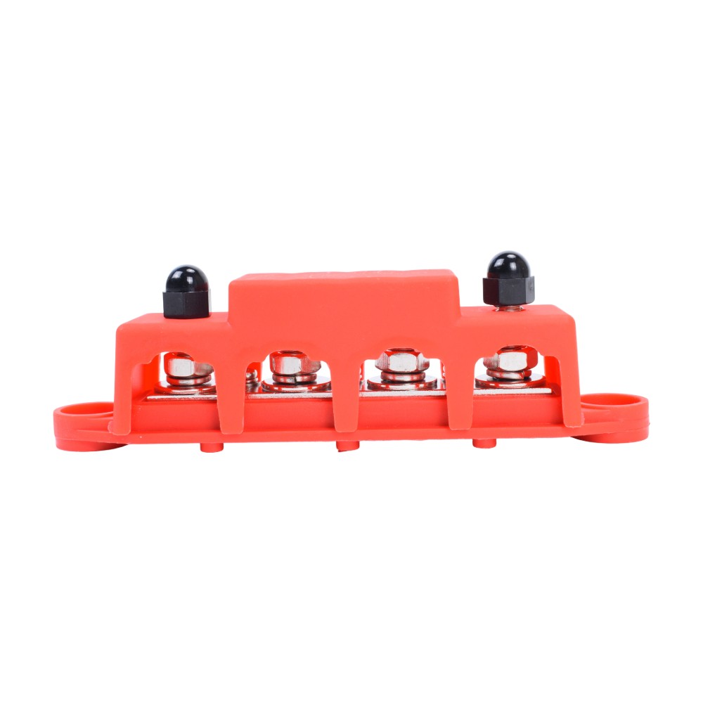 Red & Black 5/16″ 4 Stud Power Distribution Busbar Bus Bar With Cover Fast Ship