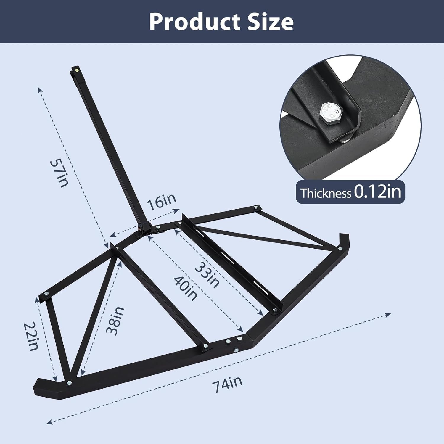 GRAVEE 74″ Drag Harrow Steel Tow Behind Driveway Grader with Adjustable Bars