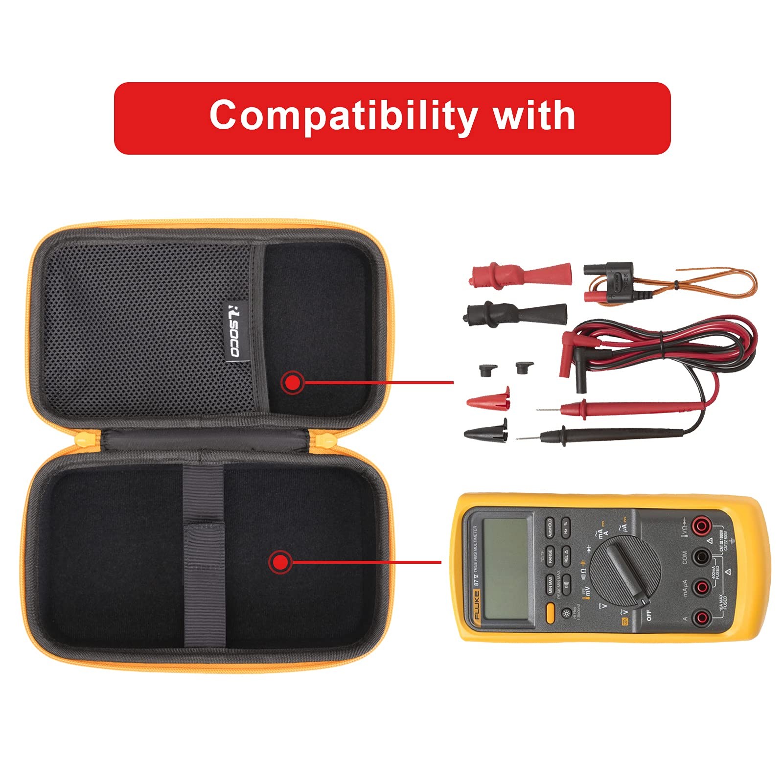 Carrying Case for Fluke 87V / 88V / 774 / 87V/E2 / 83V / 86V & EEVblog BM786 …