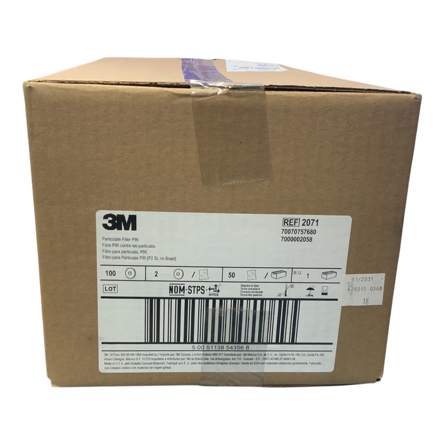 Lot of 100 (50 Pairs) 3M #2071 Replacement Filters, P95 (For 3M 5000/6000)