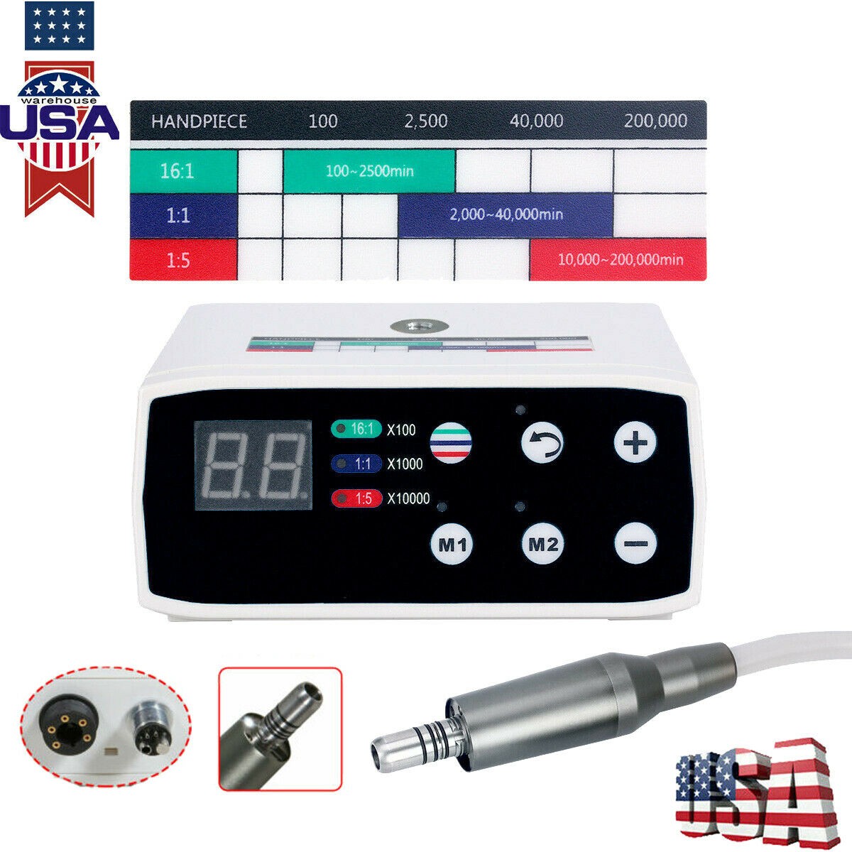 Brushless Dental LED Electric Micro Motor Fit NSK KaV 1:1/1:5 /16:1 Handpiece