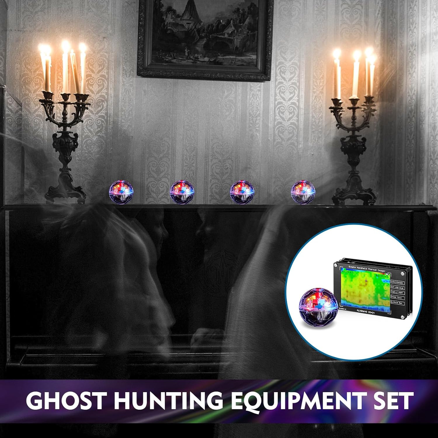 1 Pack Infrared Thermal Imager with 4 Ghost Hunting Cat Ball Portable Equipment