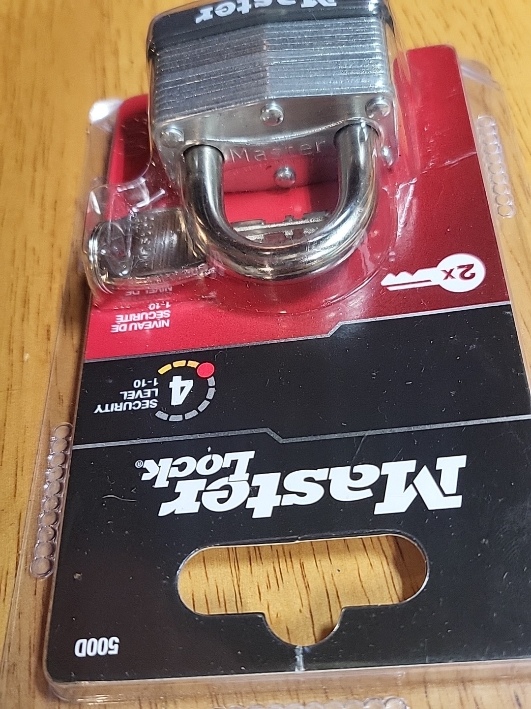 Master Lock # 500D 13/16in 21mm Padlock 1-3/4in 44mm w/ 2 Keys Security Lvl 4/10
