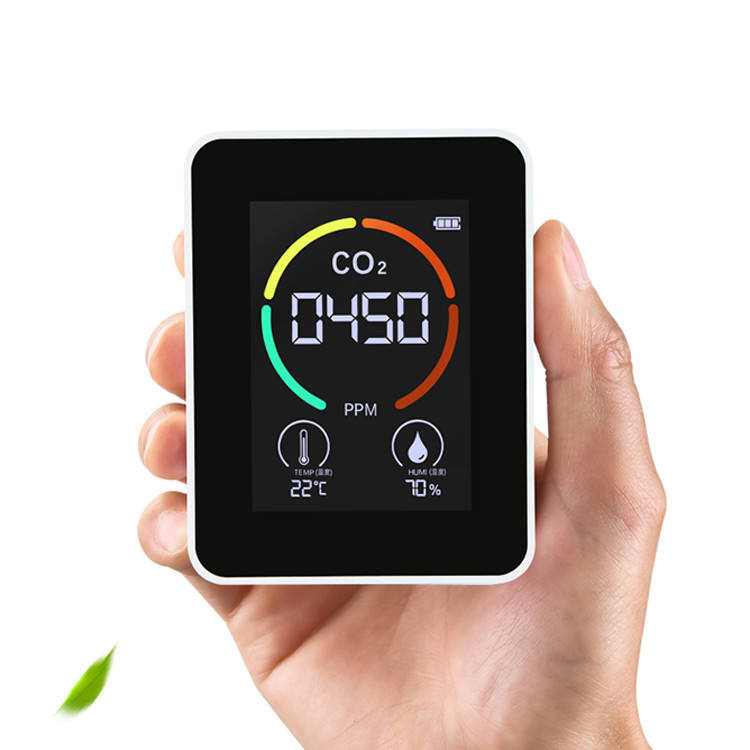 6 in 1 Air Quality Monitor PM CO2 Meter Carbon Dioxide Level TVOC HCHO Detector