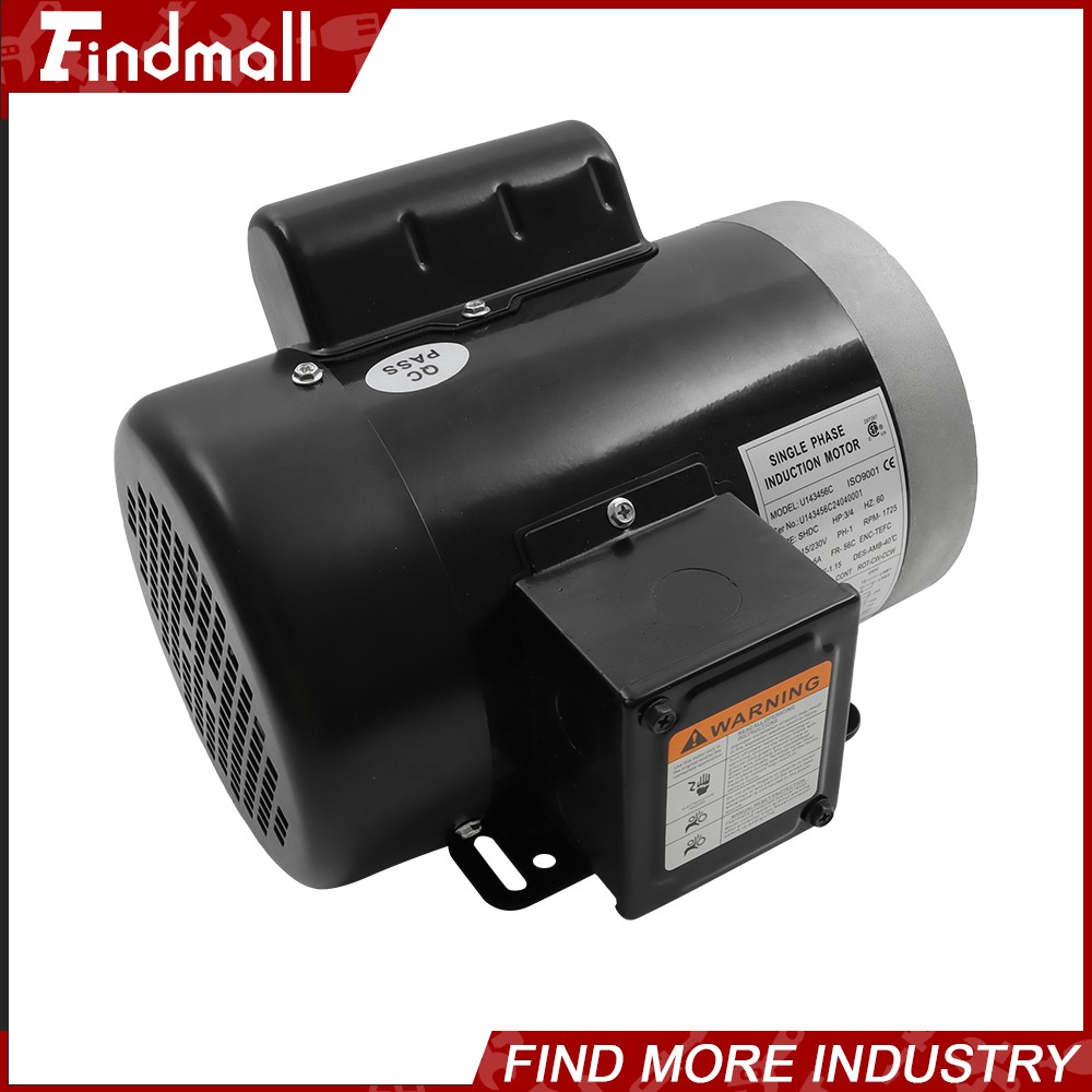 3/4 HP Electric Motor Single Phase 1725rpm 5/8» shaft 115V/230V 56C Frame