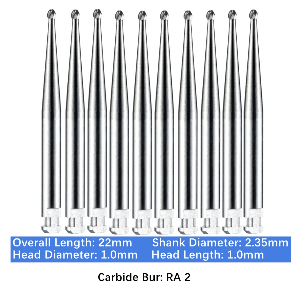 Vakker 10PC Dental Tungsten Low Speed Carbide Burs Latch Type LA RA SURG