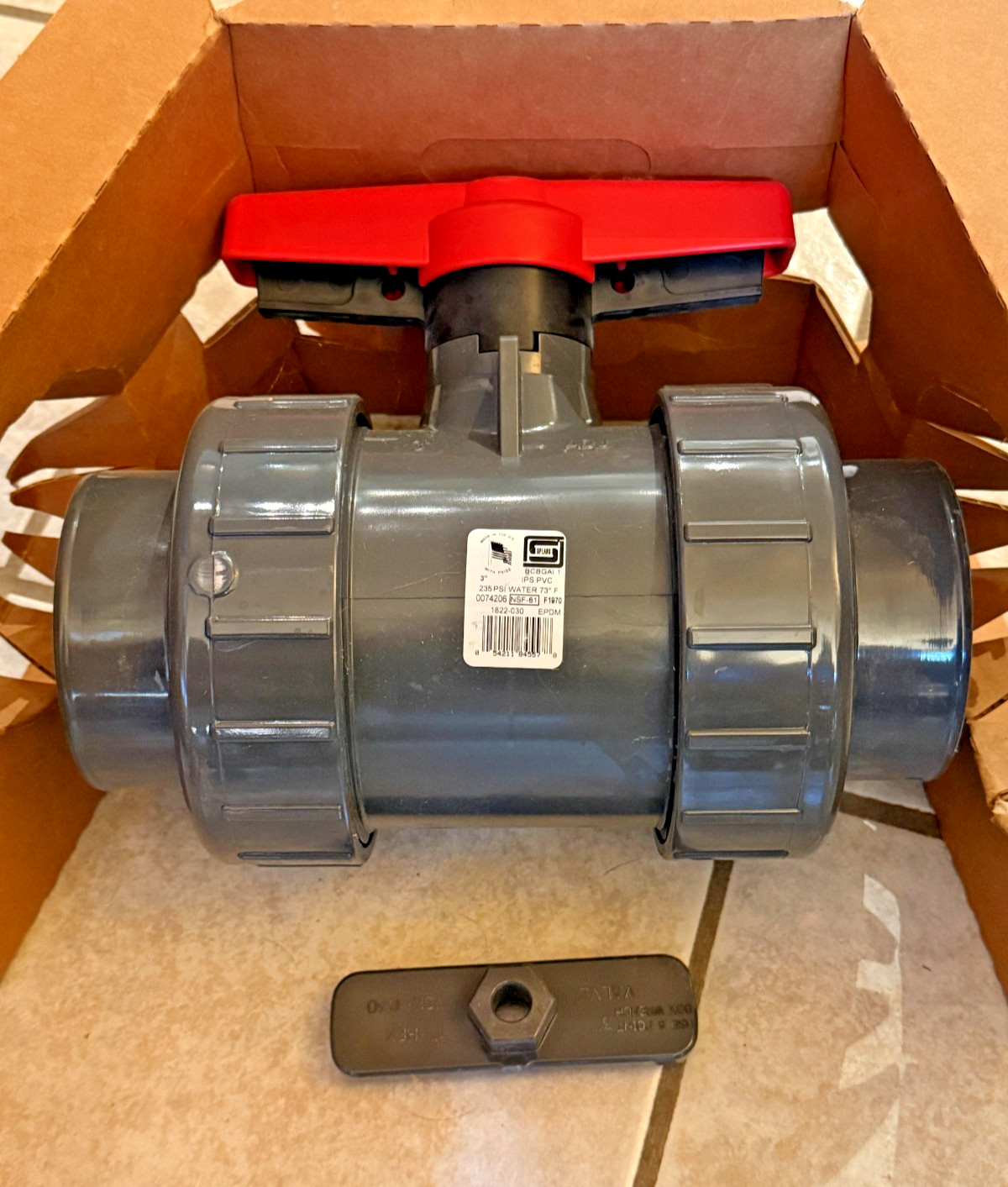 Spears Industrial Ball Valve Socket 3″ PVC 1822-030 EPDM O-Ring 235 psi